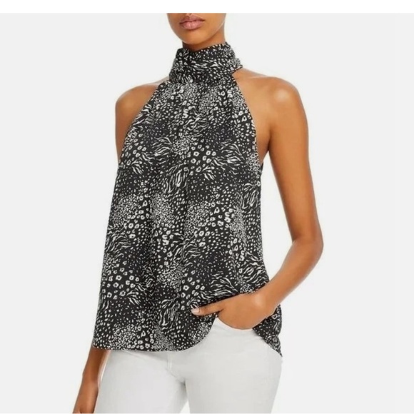 Joie | Erola Mock Neck Animal Print Halter - Size L - Picture 2 of 7